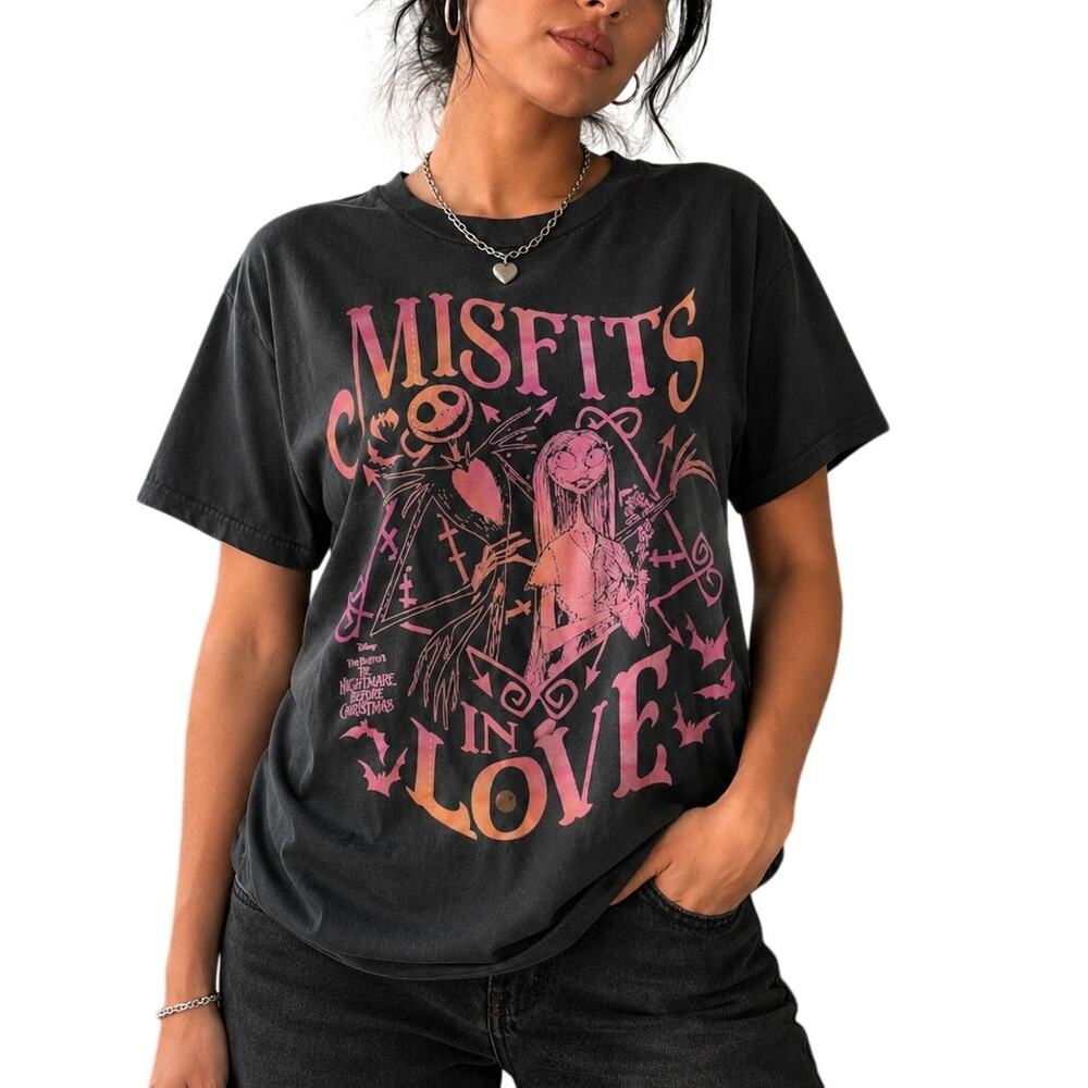 Disney Nightmare Before Christmas Jack Sally Tee L Misfits Love Goth